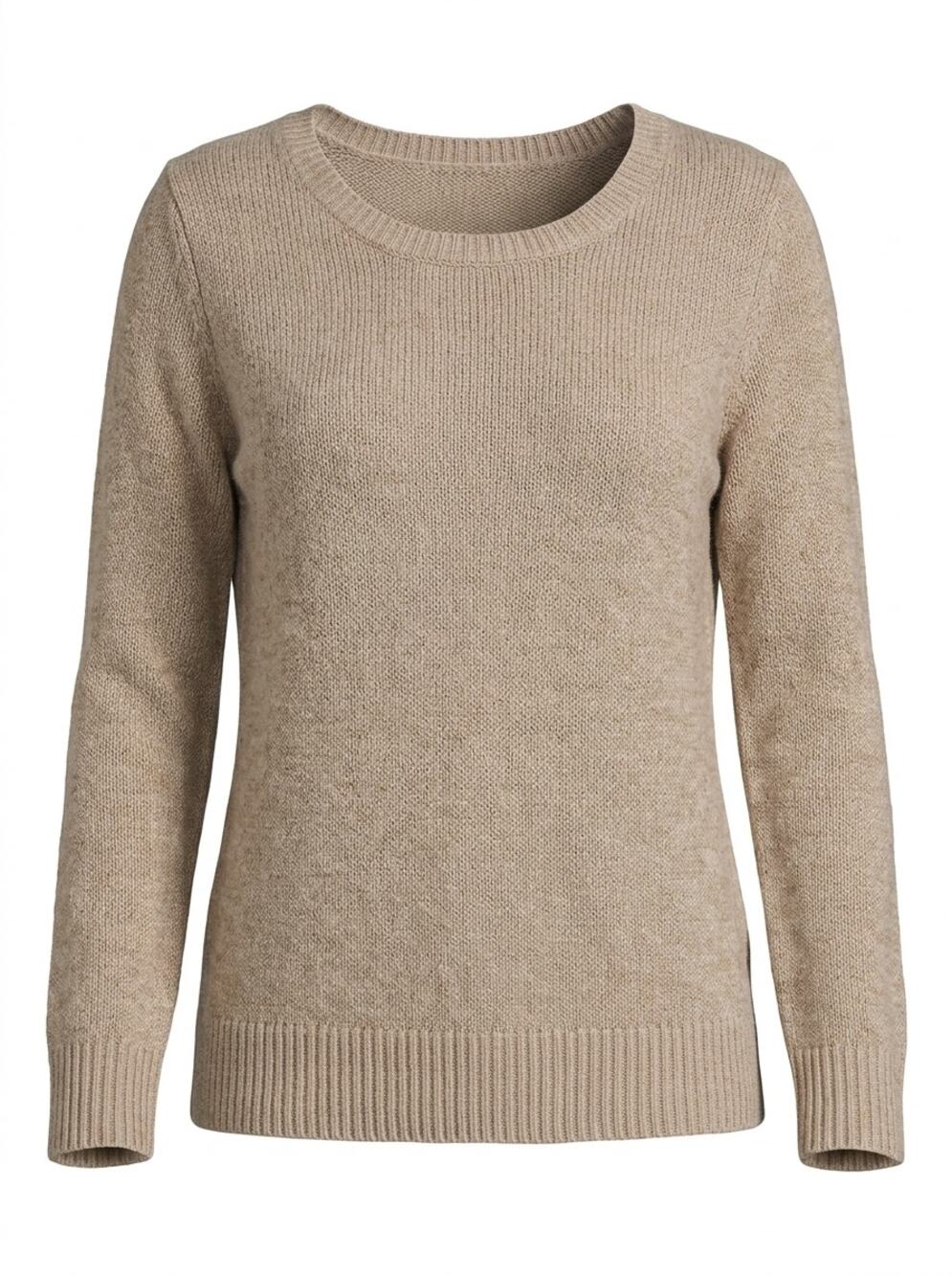 Loft Wool Blend Scoop Neck Knit Sweater Solid Long Sleeve Women Size XL